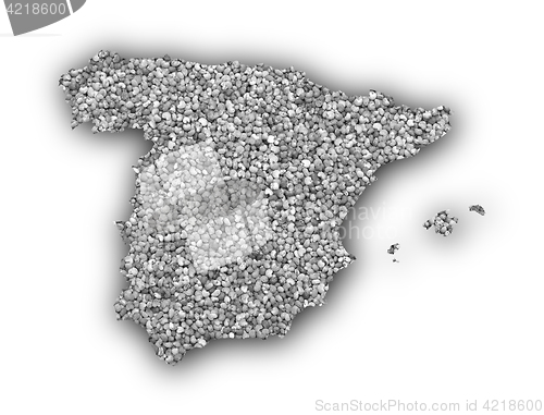 Image of Map of Spain on poppy seeds