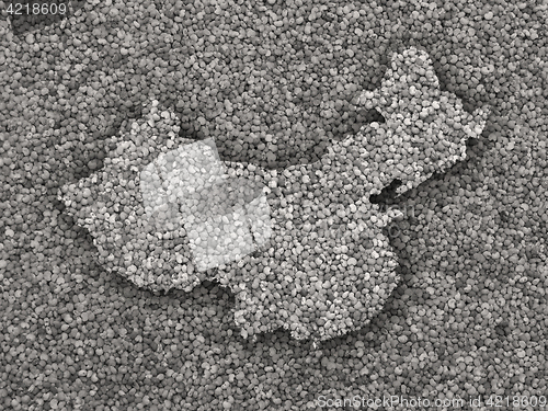 Image of Map of China on poppy seeds