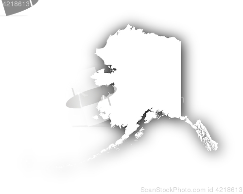 Image of Map of Alaska with shadow