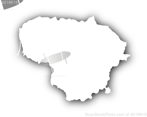 Image of Map of Lithuania with shadow