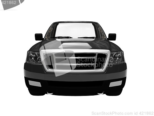 Image of FordF150 isolated black car front view 03