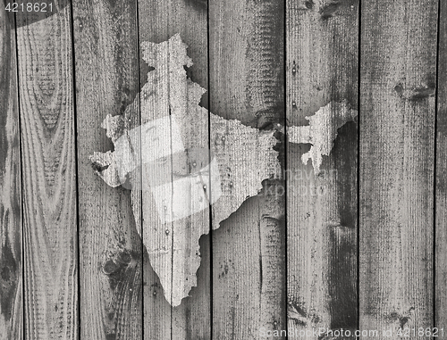 Image of Map of India on weathered wood