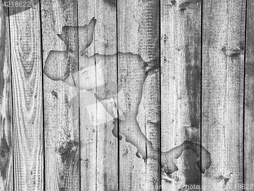 Image of Map of Central America on weathered wood