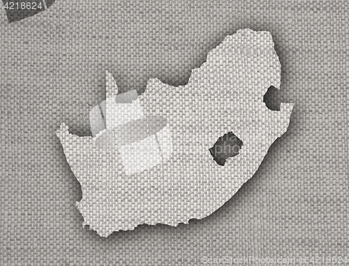 Image of Map of South Africa on old linen