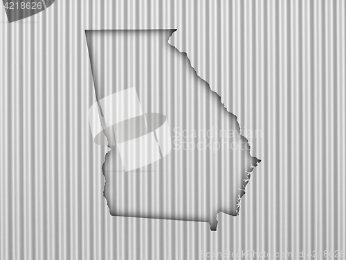 Image of Map of Georgia on corrugated iron