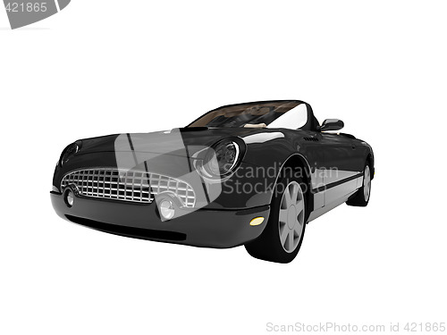 Image of isolated black car front view 01