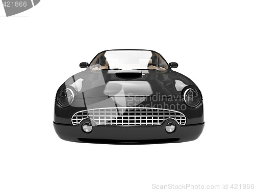 Image of isolated black car front view 03