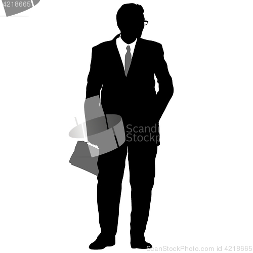 Image of Silhouette businessman man in suit with tie on a white background. illustration