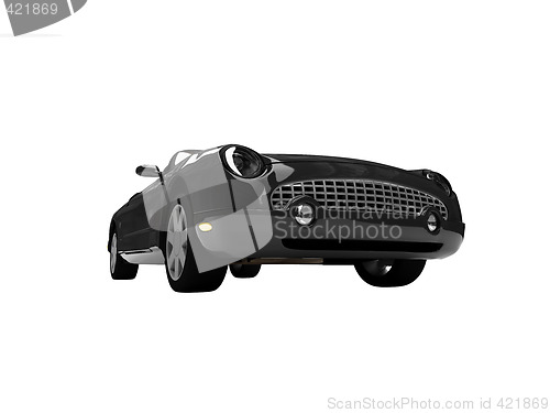 Image of isolated black car front view 04