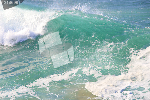 Image of Sea surf great wave break on coastline