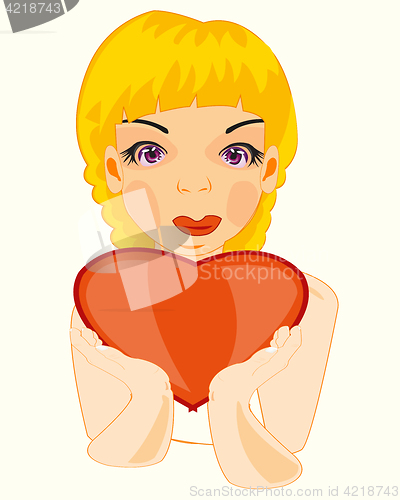 Image of Girl with heart