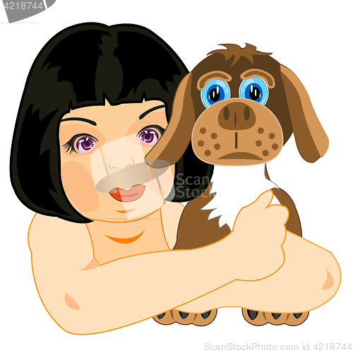 Image of Girl with dog