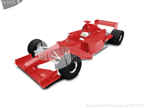 Image of isolated red speed car front view