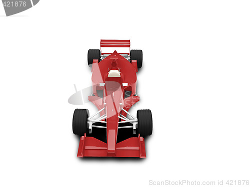 Image of isolated red speed car front view