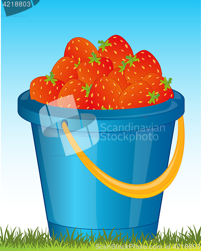 Image of Pail with strawberries