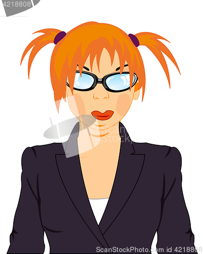 Image of Girl in coat and spectacles