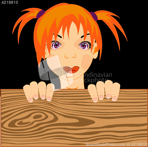 Image of Girl peers out for boards