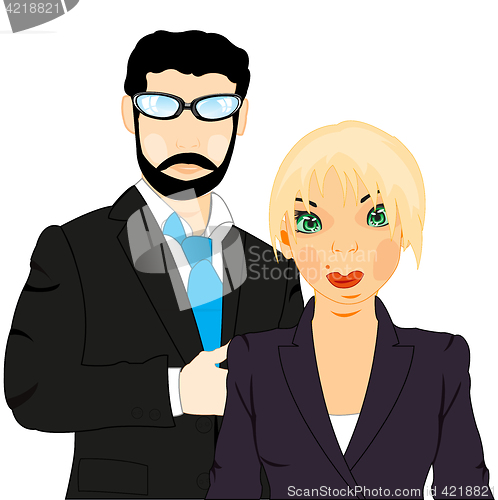 Image of Man and woman in suit