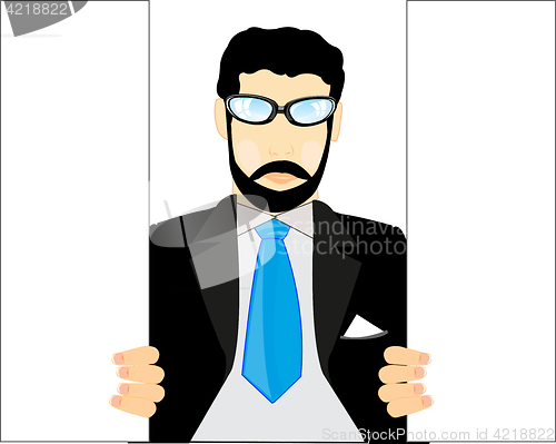 Image of Man opens door