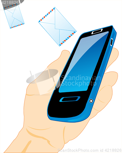 Image of Mobile telephone in hand