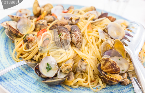 Image of Real Spaghetti alle vongole in Naples, Italy