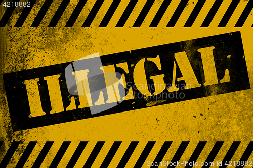 Image of Illegal sign yellow with stripes