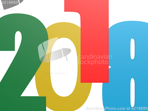Image of Happy New 2018 Year on white