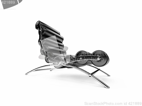 Image of black leather sofa