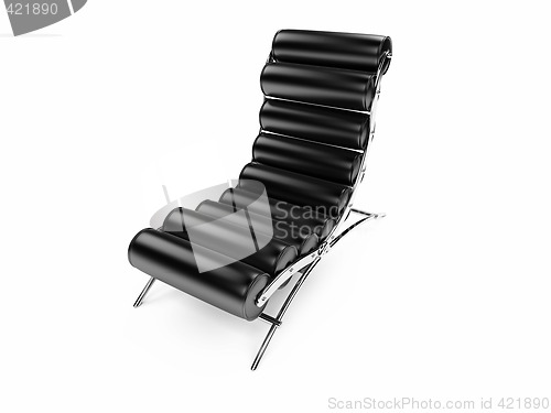 Image of black leather sofa