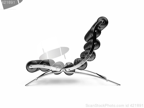 Image of black leather sofa