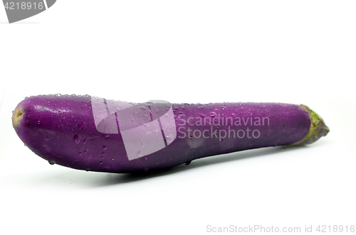 Image of Purple eggplant with water drop