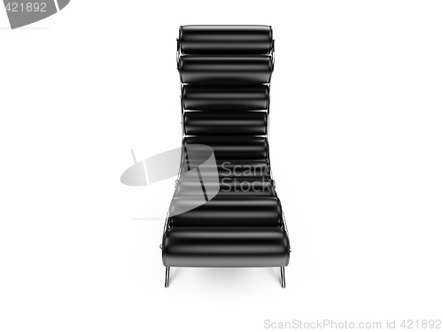 Image of black leather sofa