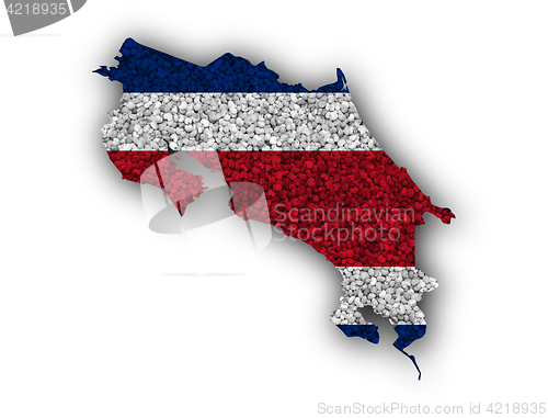 Image of Map and flag of Costa Rica on poppy seeds