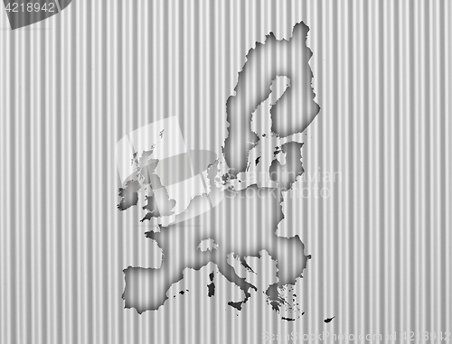 Image of Map of the EU on corrugated iron