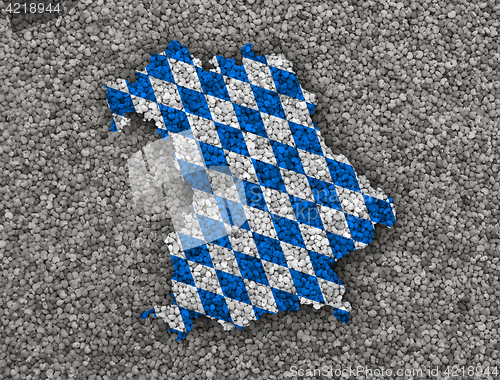 Image of Map and flag of Bavaria on poppy seeds