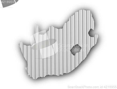 Image of Map of South Africa on corrugated iron