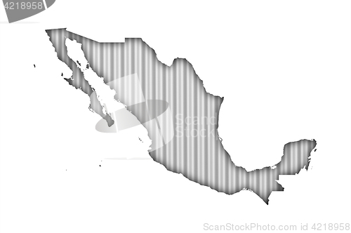 Image of Map of Mexico on corrugated iron