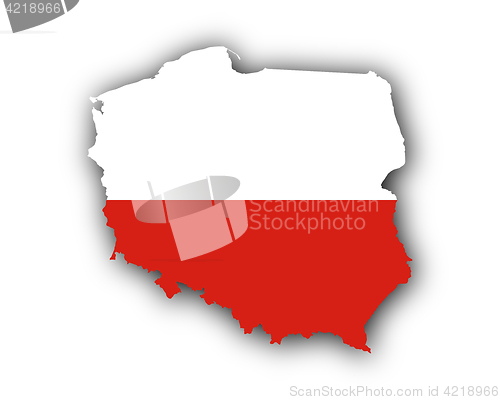 Image of Map and flag of Poland