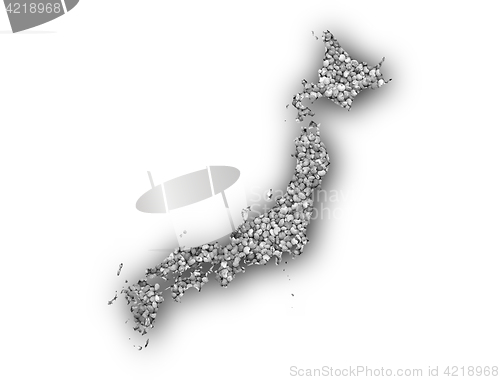 Image of Map of Japan on poppy seeds