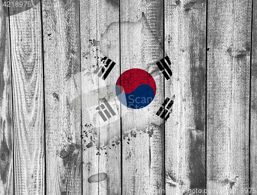 Image of Map and flag of South Korea 