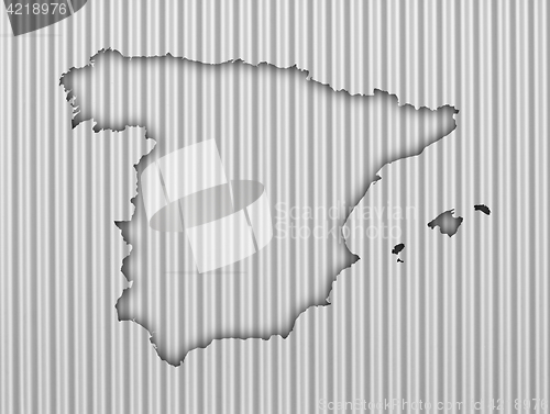 Image of Map of Spain on corrugated iron