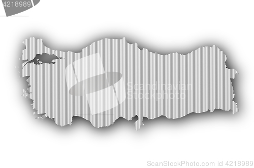 Image of Map of Turkey on corrugated iron