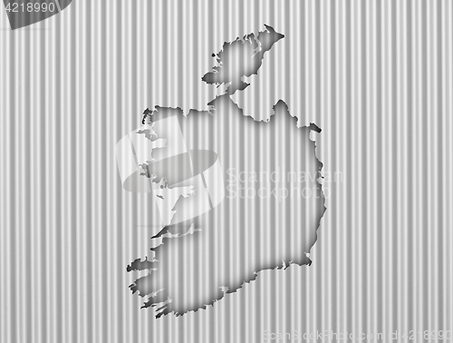 Image of Map of Ireland on corrugated iron