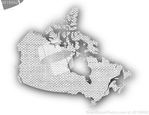 Image of Map of Canada on old linen
