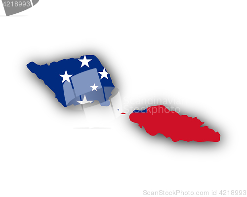 Image of Map and flag of the Samoa