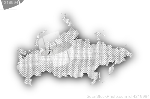 Image of Map of Russia on old linen