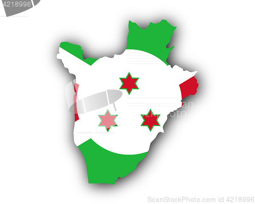 Image of Map and flag of Burundi