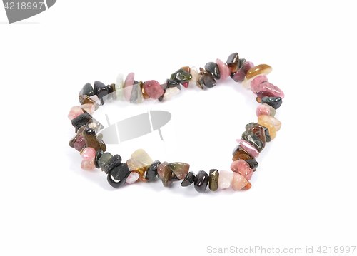 Image of Splintered tourmaline chain on white background