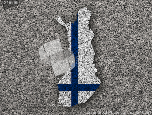 Image of Map and flag of Finland