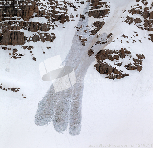 Image of Snowy rocks and avalanche